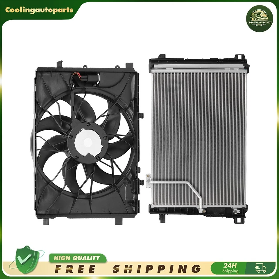 Conjunto de condensador de aire acondicionado y ventilador de refrigeración del radiador para Mercedes-Benz E350 2010-2016 Foto 1 de 4