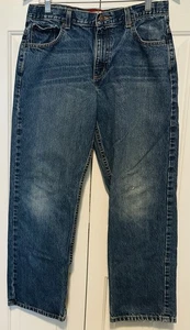 VTG Y2K Arizona Jeans Boys 18 Husky Blue Carpenter Straight Denim Elastic L1029 - Picture 1 of 14