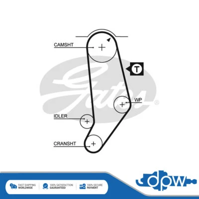 Gates Timing Belt Fits Audi Quattro Coupe 100 90 200 80 VW Passat Santana 034109 - Image 1 of 4