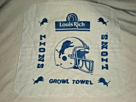 Vintage DETROIT LIONS GROWL TOWEL Growl 15" x 15" Cover