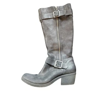 Korks Kork Ease Essie Leather Boots Womens 7 38 Black Buckle Zip - Picture 1 of 11