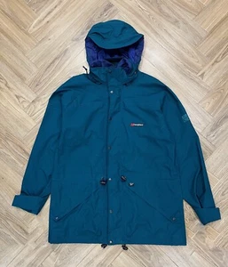Vintage Berghaus Gore Tex Protection Dark Green And Purple Windbreaker Men’s L - Picture 1 of 20