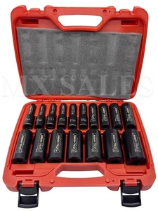 17PC 1/2" Drive Deep Impact Socket Set SAE 5/16" - 1-1/4" W/ CASE - Picture 1 of 3
