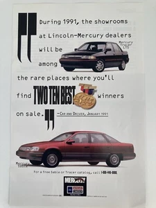 1991 Mercury Sable and Tracer Print Ad - Picture 1 of 3