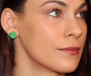 GUMDROP GEM KATE SPADE NEW YORK CUSHION EARRINGS TRANSLUCENT GREEN Beryl studs - Picture 1 of 8
