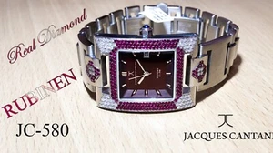 Jacques Cantani Watch Unique Stainless Steel, Real Diamonds And Synthetic Ruby - Picture 1 of 4