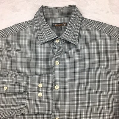 Peter Millar Summer Comfort Shirt Mens Large Gray Plaid Long Sleeves - Image 1 of 4