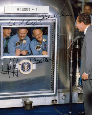 Repro-Autogramm - Apollo 11 - Richard Nixon - Gelandet - 11,4 x 14,3cm - Bild 1 von 4