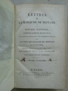 LETTRES DE LA MARQUISE DU DEFFAND à Horace WALPOLE, 1812. Tome 1 - Picture 1 of 12