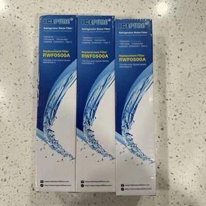 Ice Pure RWF0500A Replacement Filter Whirlpool Refrigerator, 3 Pack - Picture 1 of 5
