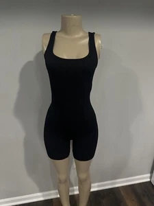 Jumpsuit size Xl women one piece yoga outfit new Black Shorts Romper - Picture 1 of 6
