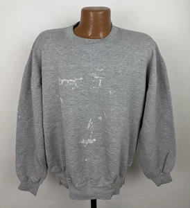 Vintage Russell Sweatshirt Mens XL Heather Gray Blank Crewneck Painter USA Made - Picture 1 of 20