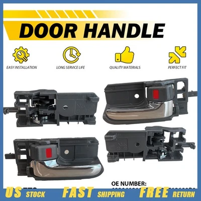 Conjunto de maçaneta de porta para 2003-2008 Toyota Corolla alavanca cromada plástico 4 peças cinza EE - Imagem 1 de 4