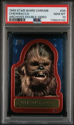 Chewbacca 1999 Star Wars Chrome Archives Double Sided Sticker#D5 PSA 10 Pop 2 💎 - Image 1 of 3