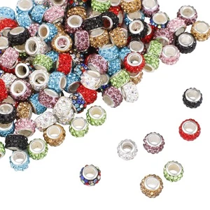 200 PCS European Large Hole Beads Rhinestone Colorful European Beads Crystal ... - Picture 1 of 7