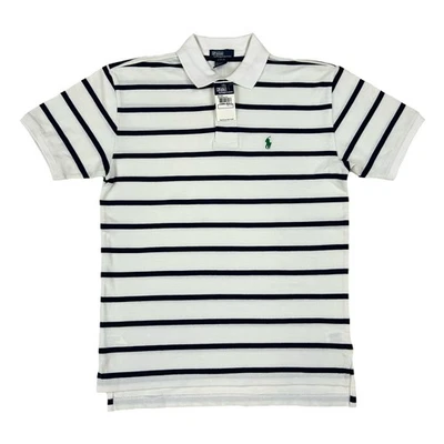 *MINOR DEFECT* Polo Ralph Lauren Boy's Stripe Polo Shirt - Wht/Navy - Sz: 14/16 - Image 1 of 4