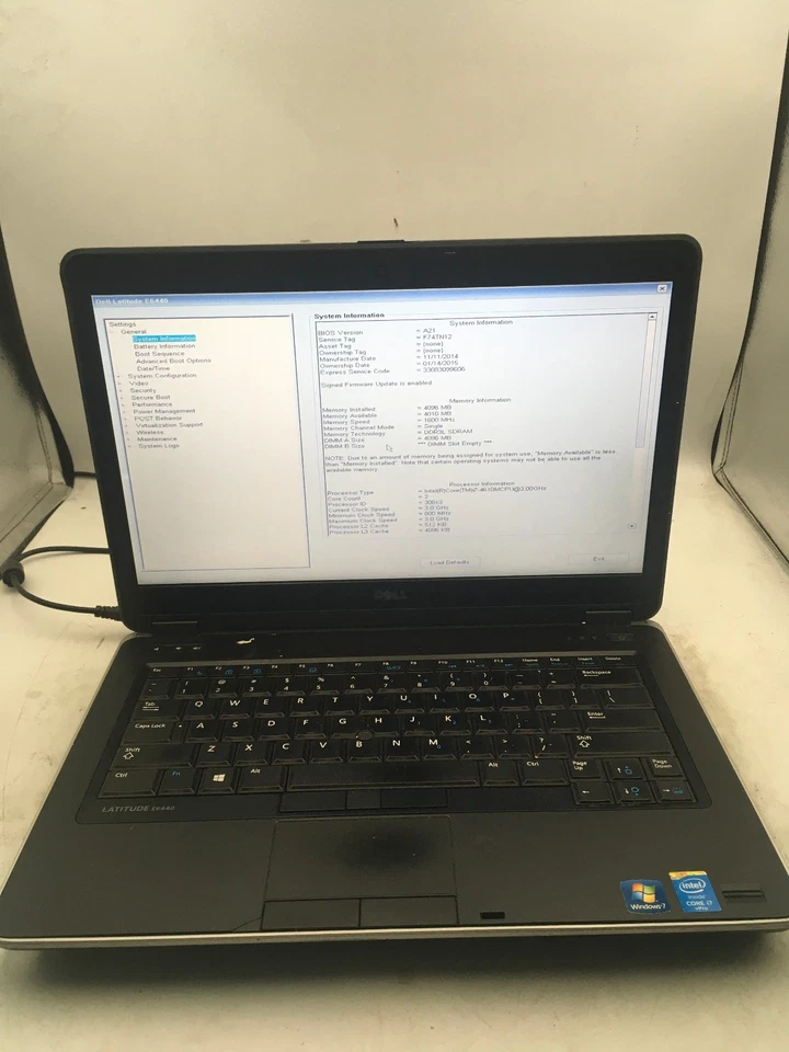 DELL LATITUDE E6440 - BOOTS TO BIOS - INTEL I7 4610M - 4GB RAM - 14" - READ - BB - Image 1 of 4