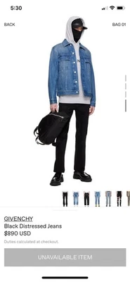 Pantalones de mezclilla de pierna recta Givenchy para hombre talla 36 Foto 1 de 4