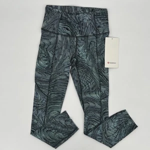 Lululemon Fast Free HR Crop 23" Neu mit Etikett Größe 2 Dimensionen Glasur blau schneller Versand!!! - Bild 1 von 6