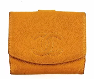 Authentische Chanel camelbraun Kaviar Leder kompakte Clutch Geldbörse Frankreich - Bild 1 von 10