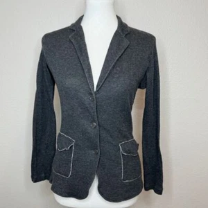 MAJESTIC FILATURES Cotton Cashmere Blazer XS/S Dk Gray Lightweight Pockets - Picture 1 of 10