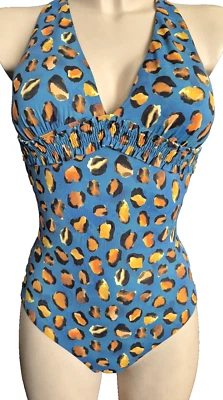 CYELL 323 SWIM Badeanzug Wattiert Ohne Bügel Gr.36 Gr.70D UK32D Blau Tiermuster - Bild 1 von 4