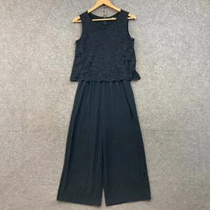 Uniqlo Jumpsuit Womens S Small Black Relaxed Zip Wide-Leg Pockets Sleeveless - Bild 1 von 11