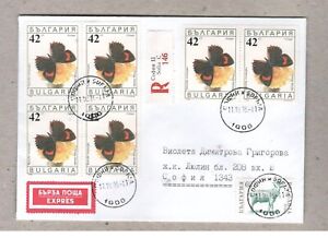 Butterflies. Brown hairstreak. Thecla betulae.  Registered cover, Bulgaria 1993