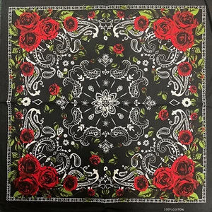 100% Algodón Cuadrado Calaveras y Rosas Bandana Cabeza Bufanda Cuello Corbata DV 6001 - Imagen 1 de 5