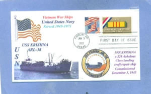USS KRISHNA ARL-38 LC Repair Ship, 1965-1971 Vietnam, Color Photo First Day PM - Picture 1 of 1
