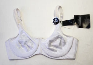 Delta Burke seamless floral underwire unpadded bra White New Sz 42D - Picture 1 of 8