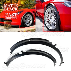 For Corvette C7 Z06 2014-2019 1 Pair Matte Black Front Wheel Trim Fender Flares - Picture 1 of 9