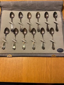 Ensemble de 12 cuillères à café en argent - ARGENTO 800/1000 - Fabrique Italie - Foto 1 di 6