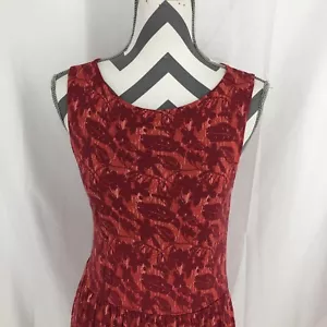 Joe Fresh Red Floral Sleeveless Midi A-Line Drop Waist Dress Small NWT - Picture 1 of 5