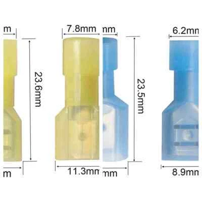 Nylon Male & Female Insulated Wire Spade Crimp Connector 10-22 AWG Terminal - Image 1 of 4
