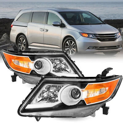 Par de faróis de canto âmbar carcaça preta Honda Odyssey 2011-2017 L+R - Imagem 1 de 4