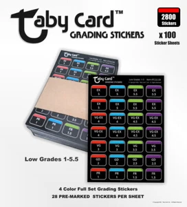 2800 pz. Set adesivi classificazione Taby Card™! (Bassi Gradi) 28 Adesivi x100 Fogli - Foto 1 di 2