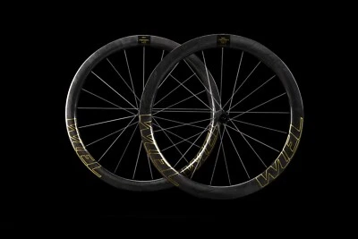 WIEL Carbon Tubeless Clincher Disc Brake 1290g Wheelset-Gold/Black Logo