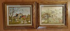C. CARSON PAINTING, AMISH SKATING, FRAMED, CERTIFIED SIGNED,  FALL