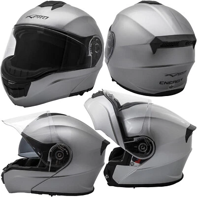 Casco Modular Homologado P/J Moto Touring Sport Pantalla Parasol Plata - Imagen 1 de 4