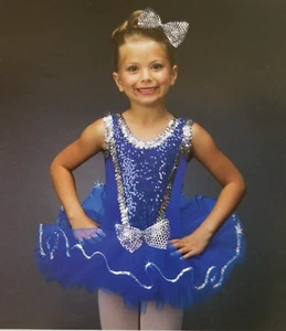 Child XS Ballet Tutu Dance Costume SAPPHIRE Christmas Jewels - Picture 1 of 3