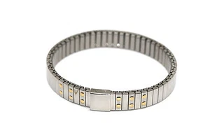 SPEIDEL SILVER TWO TONE STAINLESS STEEL EXPANSION FASHION BANGLE BRACELET - Picture 1 of 1