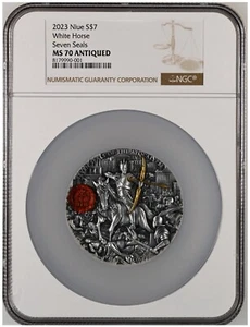 NGC MS70 2023 Niue Seven Seals of the Apocalypse White Horse 3oz Silver Coin - Picture 1 of 2