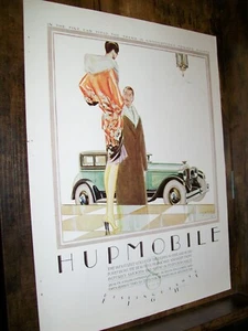 1926 Hupmobile 8 women's-mag car ad-fashion-art deco-Larry Stults illus - Picture 1 of 1