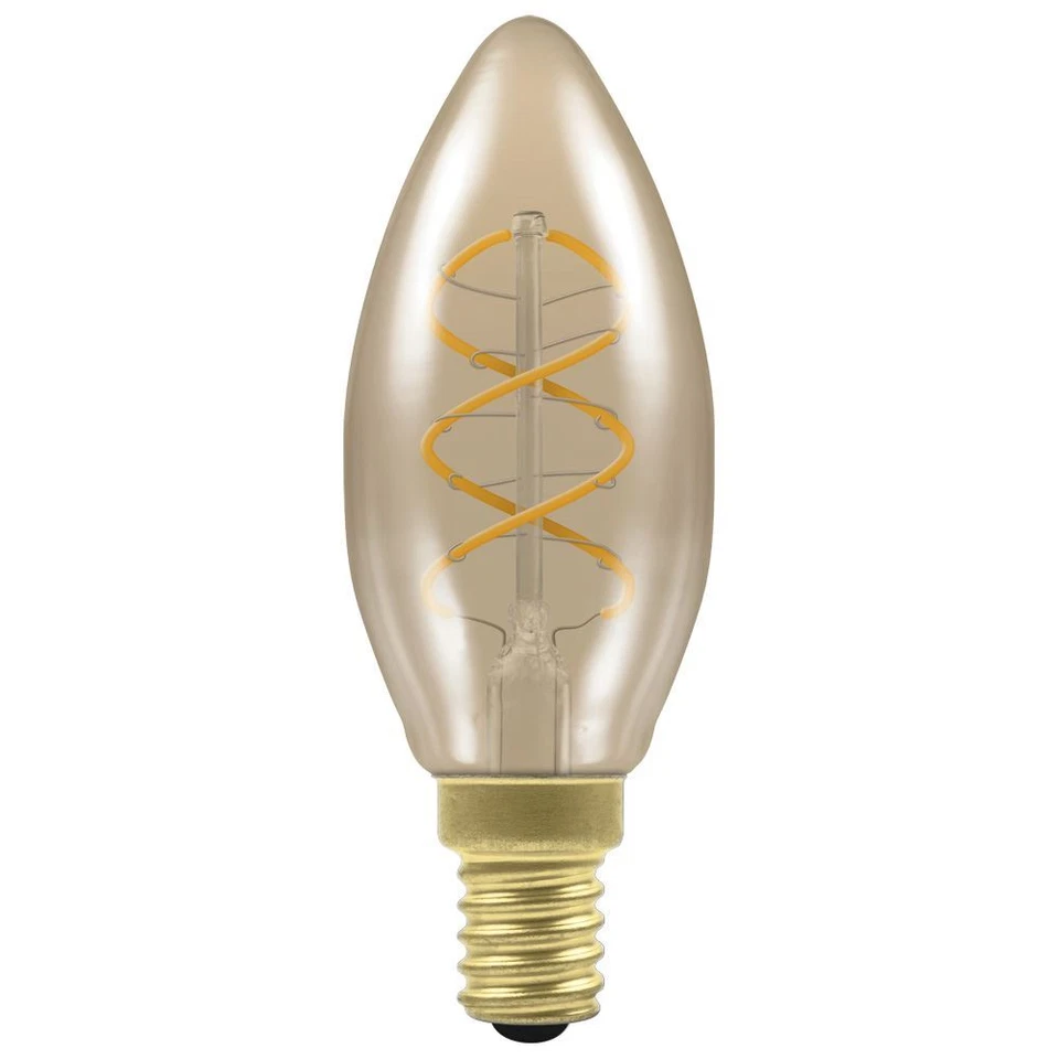 LED Candle Spiral Filament Antique 2.5W Dimmable 2200K SES-E14 - Image 1 of 1