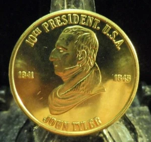 BU IN GRADE JOHN TYLER (#10) PRESIDENTIAL TOKEN..... - Picture 1 of 3