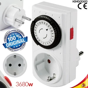 TEMPORIZADOR ENCHUFE PROGRAMABLE CRONOMETRO ADAPTADOR PROGRAMADOR CORRIENTE 24H - Imagen 1 de 4