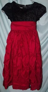 Cinderella Red Textured Black Velvet Ball Gown Dress Size 7 Girls - Picture 1 of 5