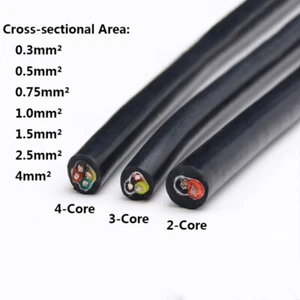 2/3/4-Core 0.3mm²~4mm² Silicone Rubber Cable Tinned Copper Wire Soft Power Cable - Picture 1 of 12