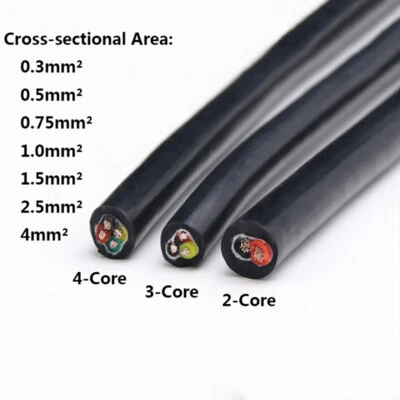 2/3/4-Core 0.3mm²~4mm² Silicone Rubber Cable Tinned Copper Wire Soft Power Cable - Image 1 of 4